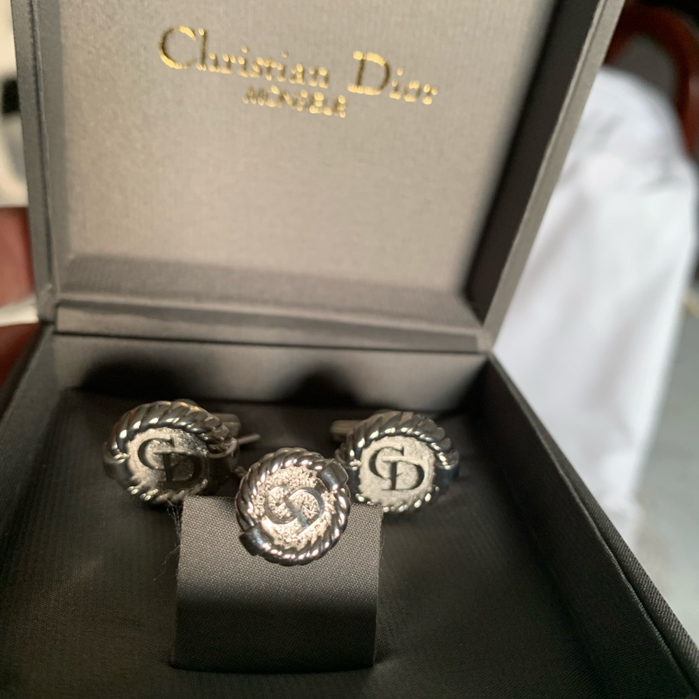 Christian Dior Monsieur cufflinks & tie pen set authentic